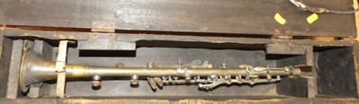 Lot 94 - A brass and base metal part clarinet and a...