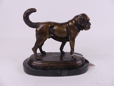 Lot 28 - After J Chermin, a bronze figure of  a boxer...