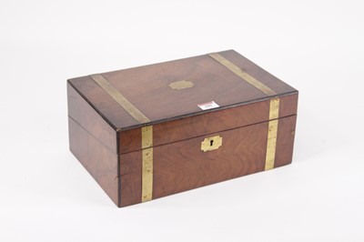 Lot 109 - A Victorian walnut brass bound writing slope,...