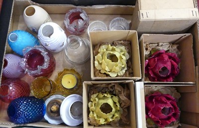 Lot 56 - A collection of glass fairy light shades to...