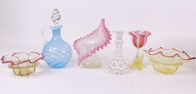 Lot 65 - A cranberry vaseline glass jack-in-the-pulpit...