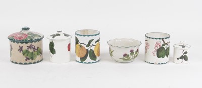 Lot 131 - A Wemyss biscuit barrel and cover, the...