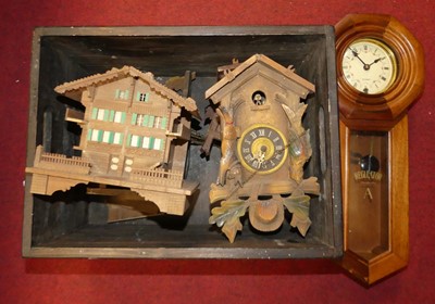 Lot 82 - A 20th century walnut cased regulator style...