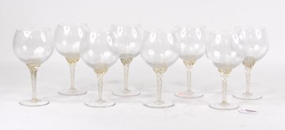 Lot 137 - A set of eight Murano glass goblets, each...