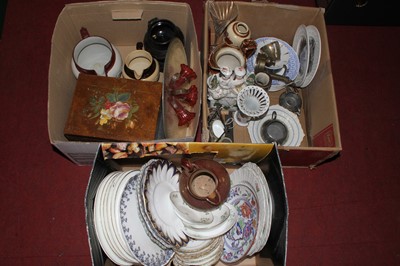 Lot 88 - Three boxes of miscellaneous items to include;...
