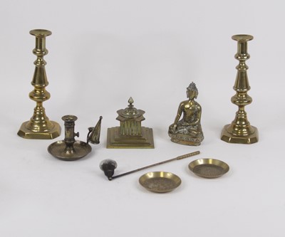 Lot 169 - A small collection of brassware, to include a...