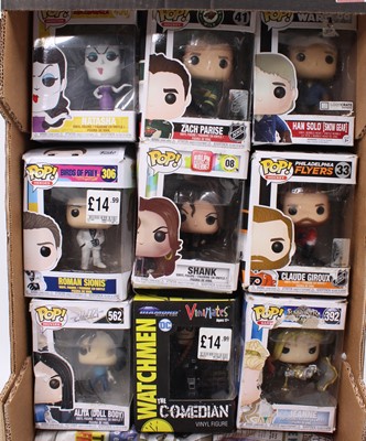 Lot 1555 - One tray containing 9 boxed Funko Pop vinyl...