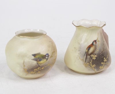Lot 185 - A Royal Worcester blush ivory vase, of squat...