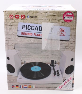 Lot 1577 - A boxed HMV Picadilly record player housed in...