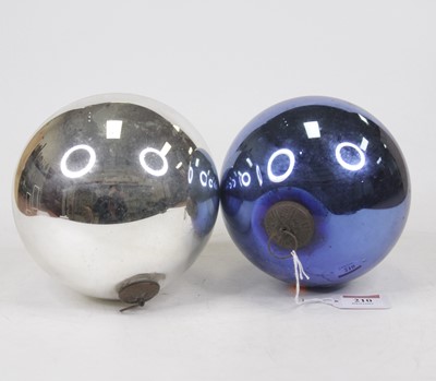 Lot 210 - A Victorian mirrored glass witches ball, with...