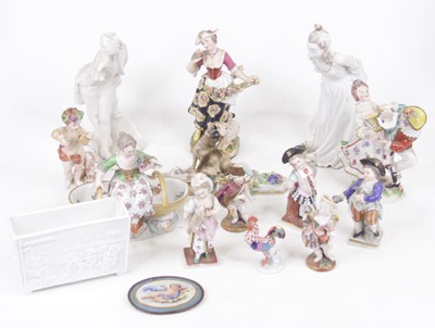 Lot 226 - A 19th century Meissen porcelain desk ornament...
