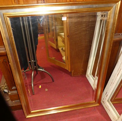 Lot 1112 - A contemporary silvered and gilt bevelled...