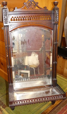 Lot 1189 - An Edwardian mahogany fret cut wall mirror,...