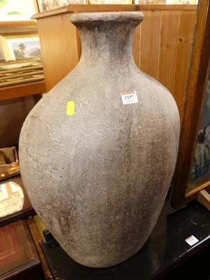 Lot 1197 - A painted terracotta large vase, of shouldered...