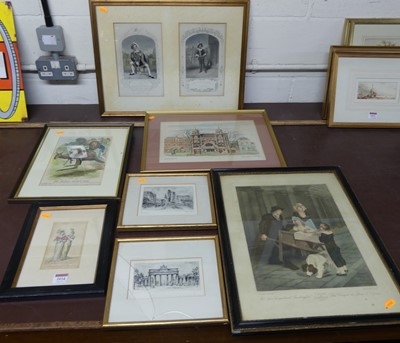 Lot 1034 - Assorted pictures and prints to include colour...