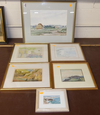 Lot 1038 - Assorted contemporary watercolours to include...