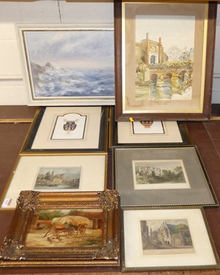 Lot 1039 - Assorted pictures and prints, principally...