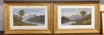 Lot 1042 - Circa 1900 British school, pair mountain lake...