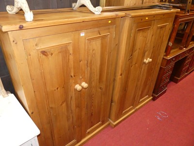 Lot 1219 - A pair of contemporary pine double door side...