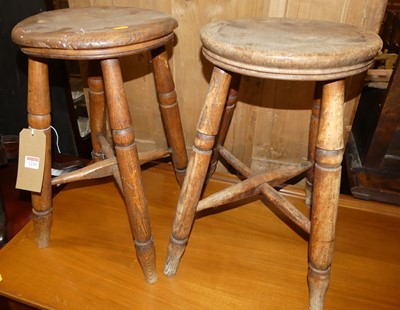 Lot 1226 - A pair of early 20th century elm workman's...