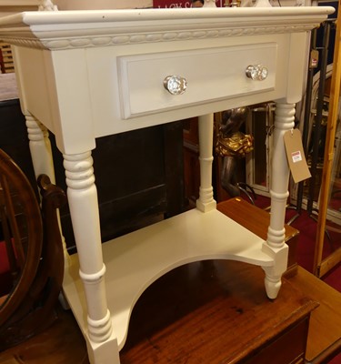 Lot 1230 - A contemporary white painted single drawer two-...