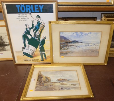 Lot 1052 - SJ Beer - Perranporth, watercolour, signed...