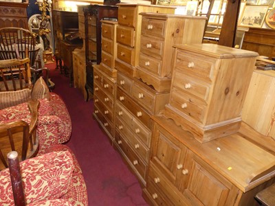 Lot 1238 - Contemporary pine bedroom furniture, to...