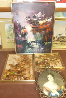 Lot 1061 - Reproduction portrait print in gilt metal...