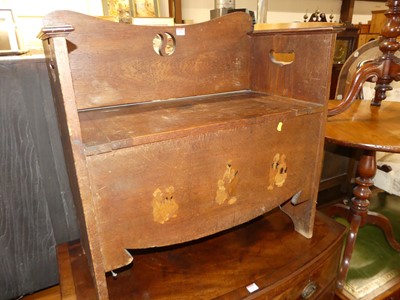 Lot 1246 - An Arts & Crafts oak hinge topped boxseat...