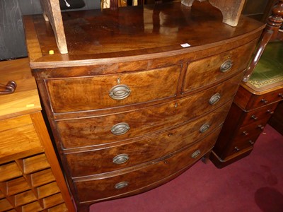 Lot 1247 - A Regency mahogany and crossbanded bowfront...