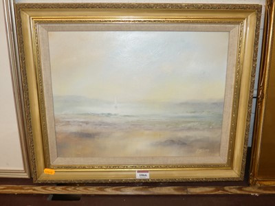 Lot 1066 - Stev Slimm - Beach scene, acrylic on canvas,...