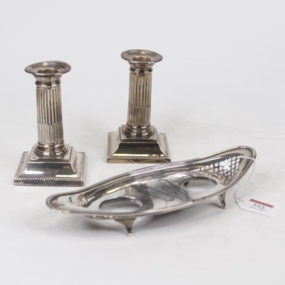 Lot 252 - A George V silver desk stand, of pierced oval...