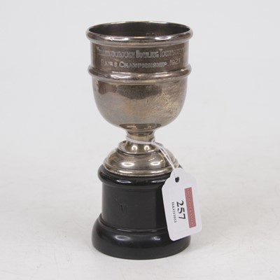 Lot 257 - A George V silver trophy goblet with...