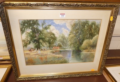 Lot 1068 - Arthur Wilkinson - Pastoral scene with horse...