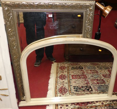 Lot 1072 - Reproduction silvered framed bevelled wall...