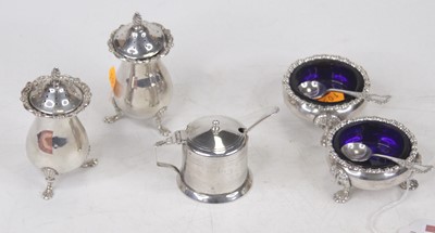 Lot 274 - A pair of George III style silver open salts,...