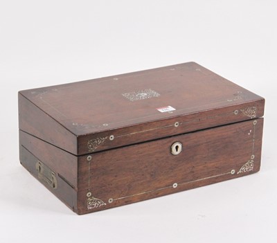 Lot 136 - A 19th century rosewood and mother of pearl...