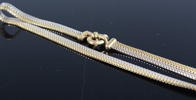 Lot 345 - A modern 9ct two-colour gold necklace, with...