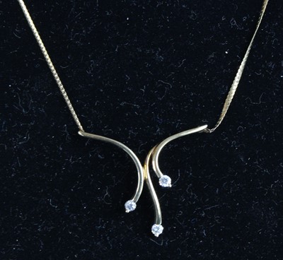 Lot 347 - A modern 9ct gold flat curblink necklet,...