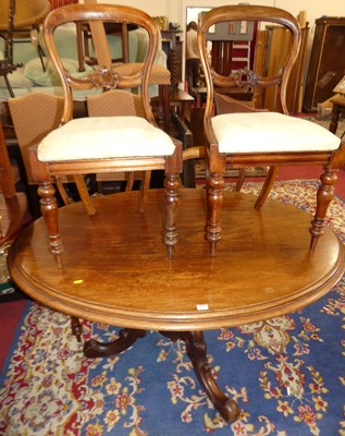 Lot 1253 - A Victorian mahogany oval tilt-top pedestal...