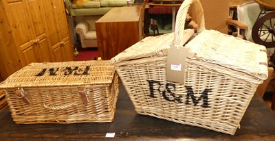 Lot 1255 - Two Fortnum & Mason wicker picnic baskets