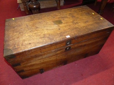 Lot 1262 - A 19th century camphorwood and brass bound...