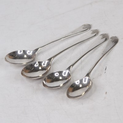 Lot 288 - A set of four George V silver coffee spoons, 1....