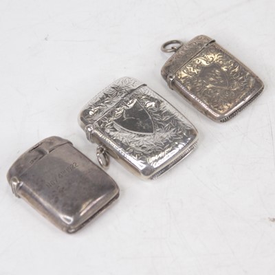 Lot 290 - A late Victorian silver vesta, of hinged...