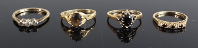 Lot 352 - Four various modern 9ct gold dress rings to...