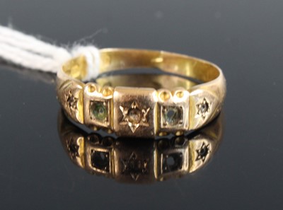 Lot 353 - A late Victorian 15ct gold half hoop band ring...
