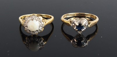 Lot 366 - A modern 9ct gold blue & white sapphire dress...