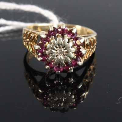Lot 372 - A Victorian style ruby and diamond point set...