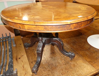 Lot 1264 - A mid-Victorian figured walnut and floral...