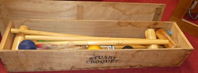 Lot 1266 - A boxed Stuart croquet set